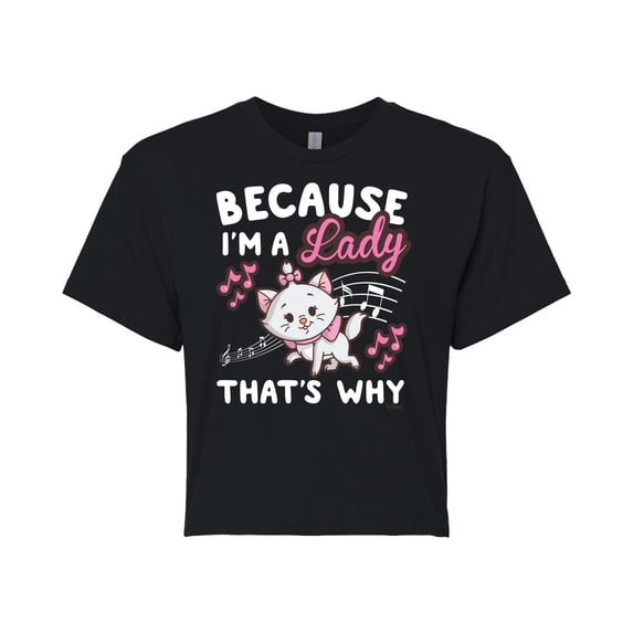 Disney - The Aristocats - Because I'm A Lady - Juniors Cropped Cotton Blend T-Shirt