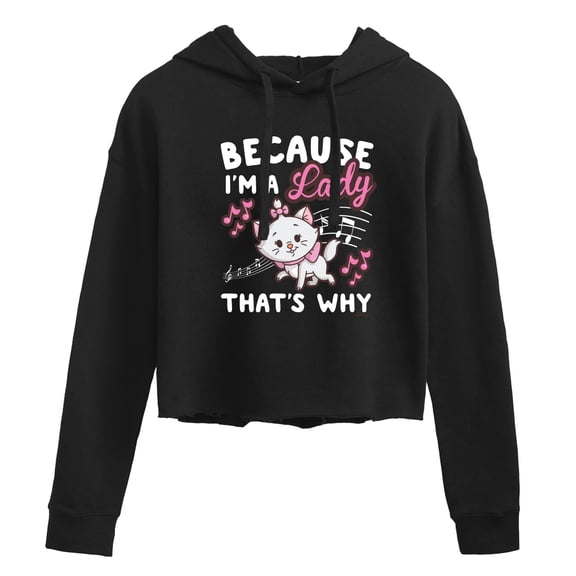 Disney - The Aristocats - Because I'm A Lady - Juniors Cropped Pullover Hoodie