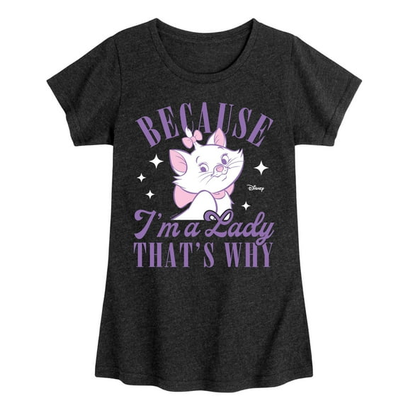 Disney - The Aristocats - Because Im A Lady - Girls Fitted Short Sleeve Graphic T-Shirt