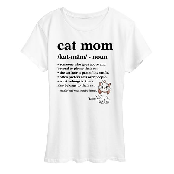Disney - The Aristocats - Cat Mom Definition - Women's Short Sleeve Graphic T-Shirt