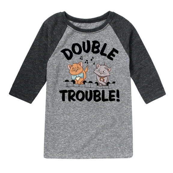 Disney - The Aristocats - Double Trouble - Youth Raglan Graphic T-Shirt