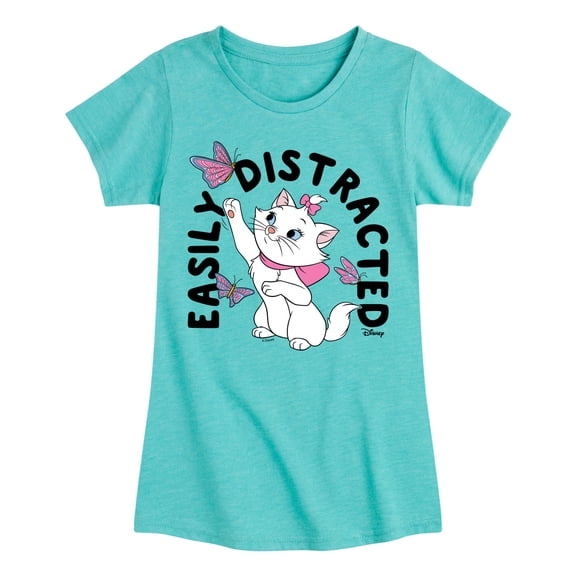 Disney - The Aristocats - Easily Distracted - Girls Fitted Short Sleeve Graphic T-Shirt