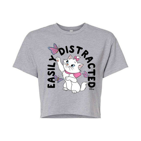 Disney - The Aristocats - Easily Distracted - Junior's Cropped Graphic T-Shirt