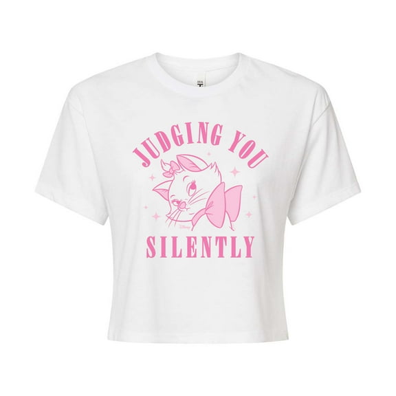 Disney - The Aristocats - Judging You Silently - Junior's Cropped Graphic T-Shirt