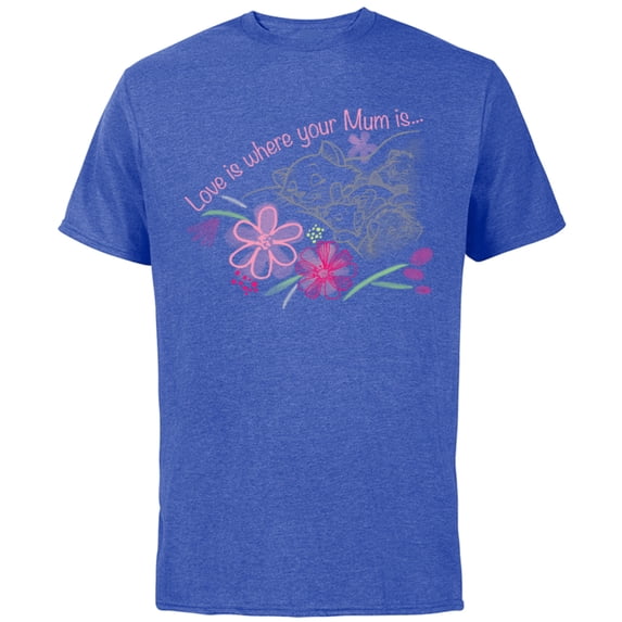 Disney The Aristocats Love is Where Your Mum Is Mother’s Day - Short Sleeve Cotton T-Shirt for Adults - Customized-Royal Heather