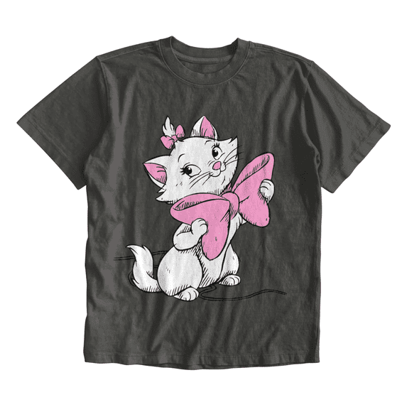 Disney The Aristocats Marie Bow Women's Short Sleeve Graphic T-Shirt (Dark Heather, S-XXL)