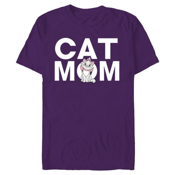 Disney The Aristocats Marie Cat Mom - Short Sleeve Blended T-Shirt for Adults - Customized-Purple