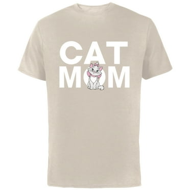 Disney The Aristocats Marie Cat Mom - Short Sleeve Cotton T-Shirt for Adults - Customized-Natural