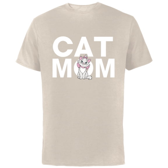 Disney The Aristocats Marie Cat Mom - Short Sleeve Cotton T-Shirt for Adults - Customized-Natural