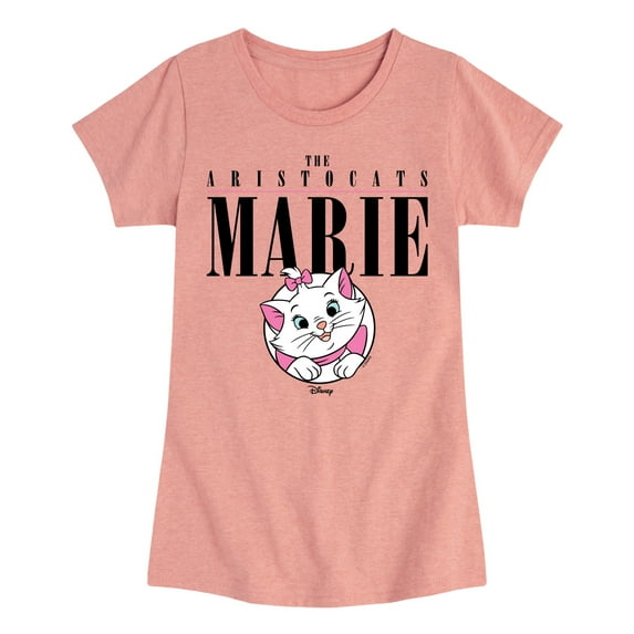 Disney - The Aristocats - Marie Collegiate - Girls Fitted Short Sleeve Graphic T-Shirt