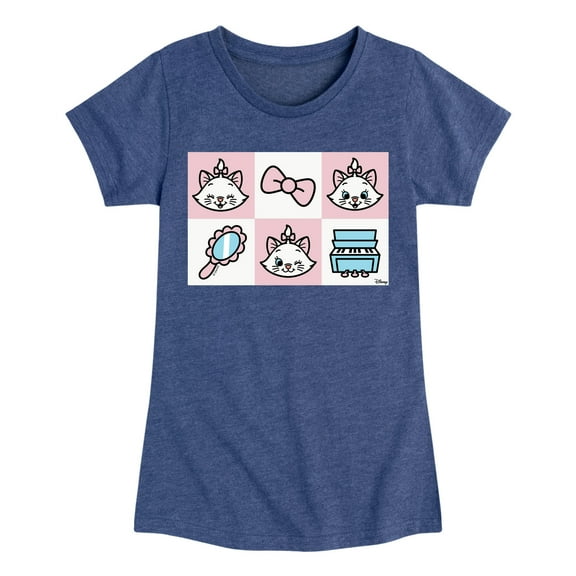 Disney - The Aristocats - Marie Grid - Girls Fitted Short Sleeve Graphic T-Shirt
