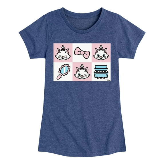 Disney - The Aristocats - Marie Grid - Girls Fitted Short Sleeve Graphic T-Shirt