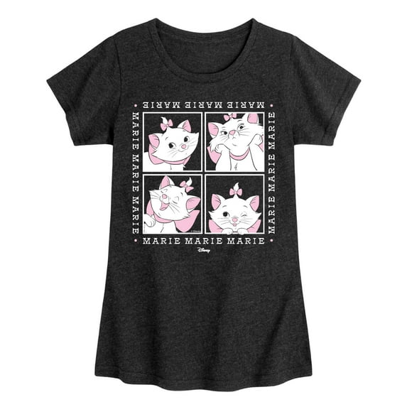 Disney - The Aristocats - Marie Grid - Girls Fitted Short Sleeve Graphic T-Shirt