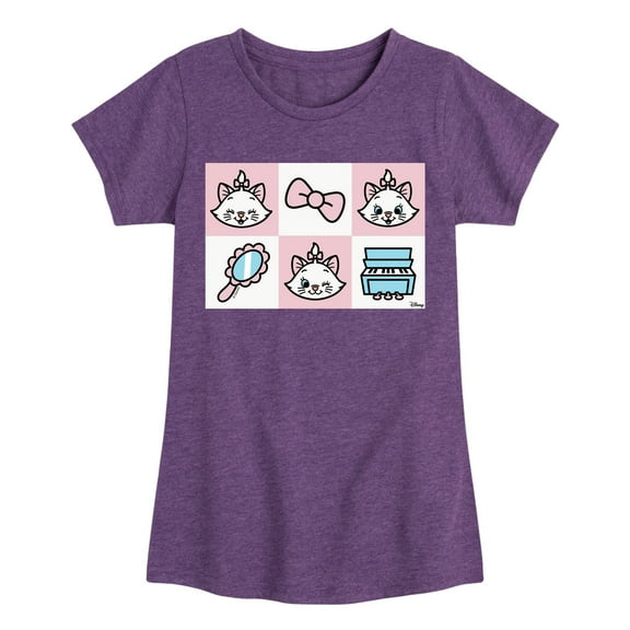 Disney - The Aristocats - Marie Grid - Girls Fitted Short Sleeve Graphic T-Shirt