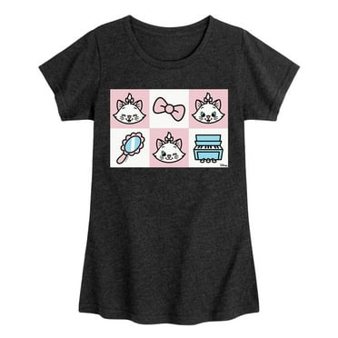 Disney - The Aristocats - Marie Grid - Girls Fitted Short Sleeve Graphic T-Shirt