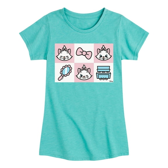 Disney - The Aristocats - Marie Grid - Girls Fitted Short Sleeve Graphic T-Shirt