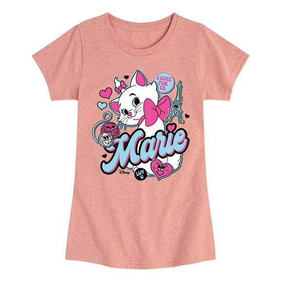 Disney - The Aristocats - Marie Stickers - Girls Fitted Short Sleeve Graphic T-Shirt