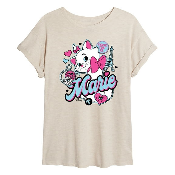 Disney - The Aristocats - Marie Stickers - Women's Oversized Graphic T-Shirt