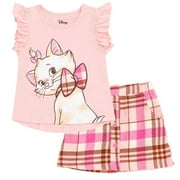 Disney The Aristocats Marie T-Shirt and Skirt Plaid Toddler to Big Kid
