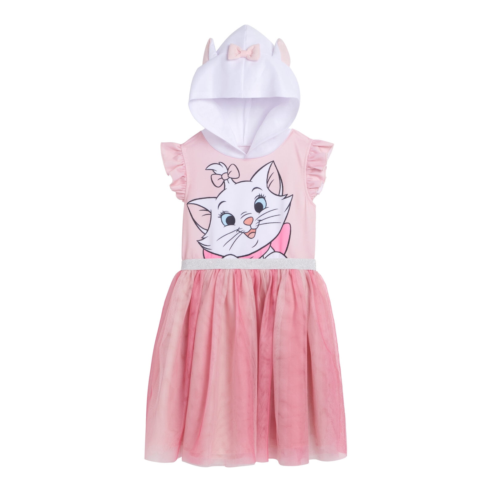 Disney The Aristocats Toddler Girls' Cosplay Hooded Dress Marie Pink White