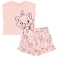 thumbnail image 1 of Disney The Aristocats Marie Waffle Knit T-Shirt and Shorts Outfit Set Newborn to Little Kid, 1 of 5