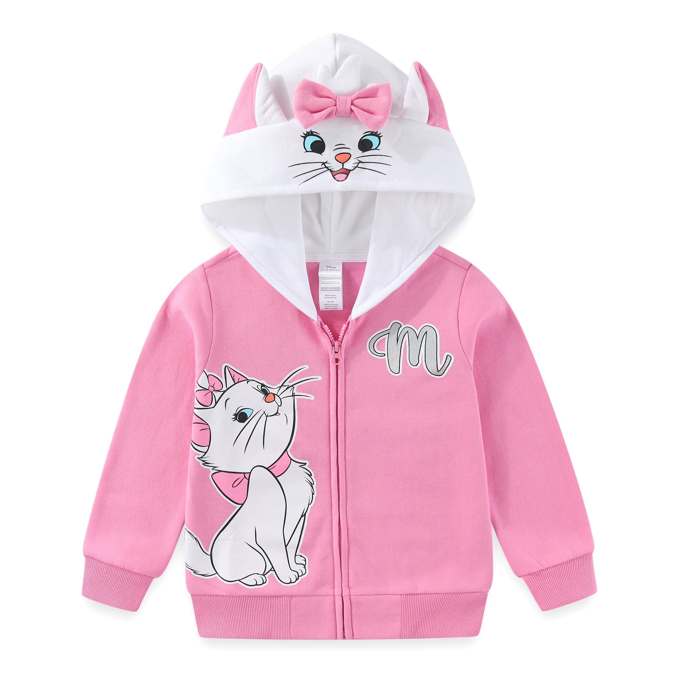 Disney The Aristocats Marie the Cat Fleece Zip Up Hoodie with Ears