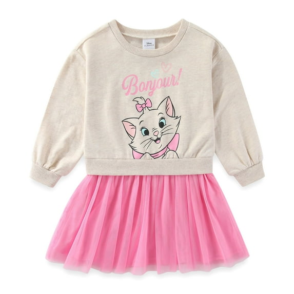 Disney The Aristocats Marie the Cat Long Sleeve Tulle Dress (Girls), Sizes 4-14