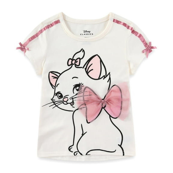 Disney The Aristocats Marie the Cat Short Sleeve T-Shirt (Girls), Sizes 4-6X