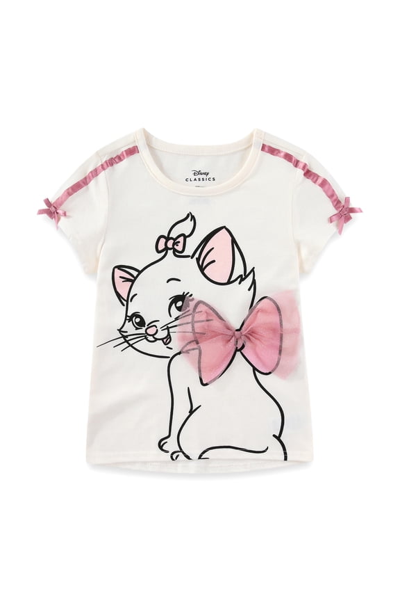 The Aristocats Marie the Cat Short Sleeve T-Shirt (Girls), Sizes 4-6X