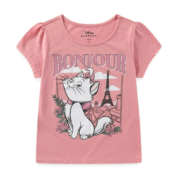 Disney The Aristocats Marie the Cat Short Sleeve T-Shirt (Girls), Sizes 7-12