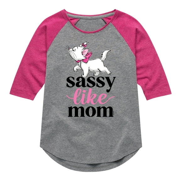 Disney - The Aristocats - Sassy like Mom - Toddler & Youth Girls Raglan Graphic T-Shirt