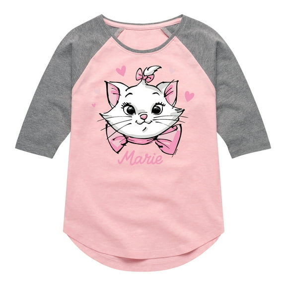 Disney - The Aristocats - Simply Marie - Toddler & Youth Girls Raglan Graphic T-Shirt