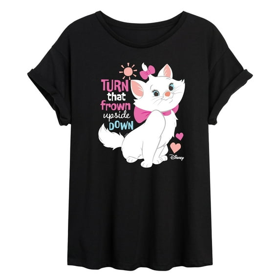 Disney - The Aristocats - Turn That Frown Upside Down - Women's Oversized Graphic T-Shirt