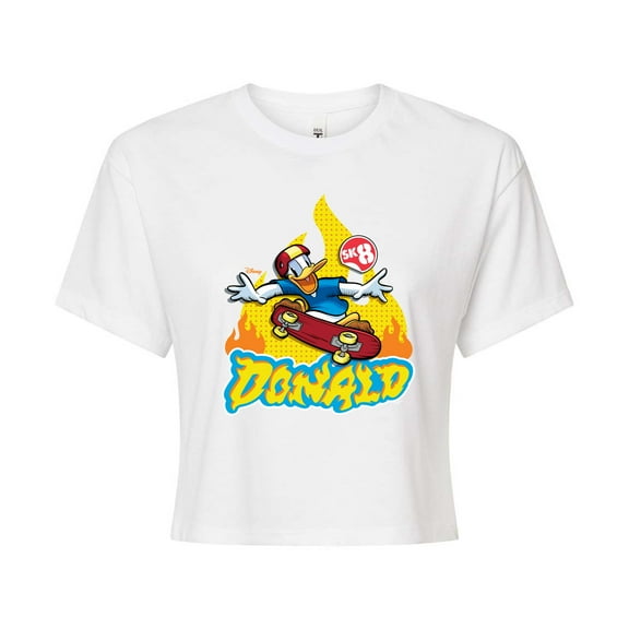 Disney - The Donald  - Juniors Cropped Cotton Blend T-Shirt