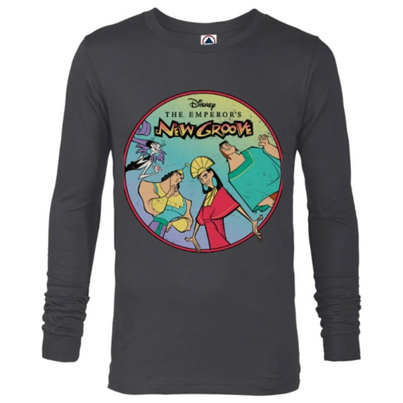 Disney The Emperor's New Groove Characters T-Shirt - Long Sleeve T-Shirt for Men - Customized-Charcoal Heather