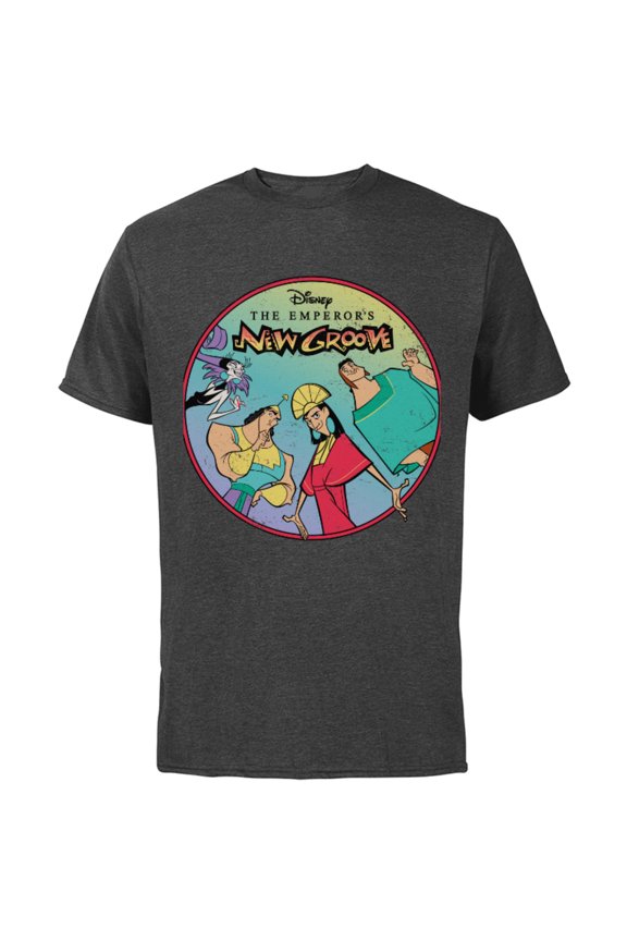 The Emperor's New Groove Characters T-Shirt - Short Sleeve Cotton T-Shirt for Adults - Customized-Charcoal
