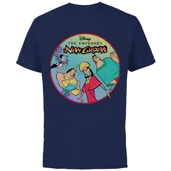Disney The Emperor's New Groove Characters T-Shirt - Short Sleeve Cotton T-Shirt for Adults - Customized-Navy