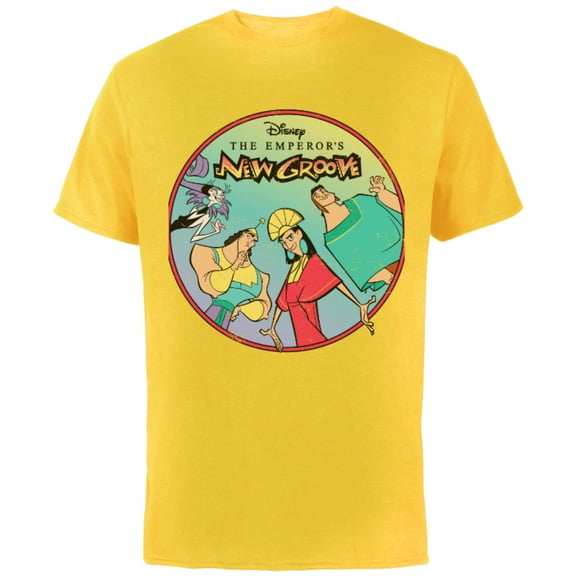 Disney The Emperor's New Groove Characters T-Shirt - Short Sleeve Cotton T-Shirt for Adults - Customized-Yellow