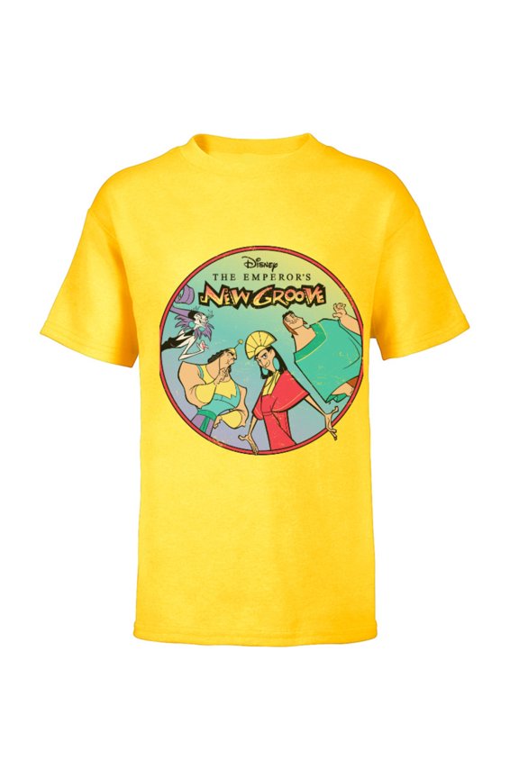 The Emperor's New Groove Characters T-Shirt - Short Sleeve T-Shirt for Kids - Customized-Yellow