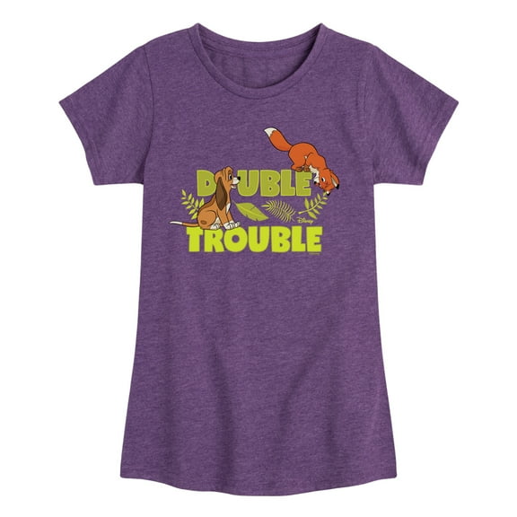 Disney - The Fox and the Hound - Double Trouble - Girls Youth Fitted Short Sleeve Graphic T-Shirt