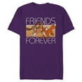thumbnail image 1 of Disney The Fox and the Hound Friends Forever - Short Sleeve Blended T-Shirt for Adults -Customized-Purple, 1 of 5