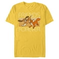 thumbnail image 1 of Disney The Fox and the Hound Friends Forever - Short Sleeve Blended T-Shirt for Adults -Customized-Yellow, 1 of 5