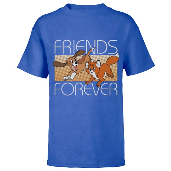 Disney The Fox and the Hound Friends Forever - Short Sleeve T-Shirt for Kids -Customized-Royal