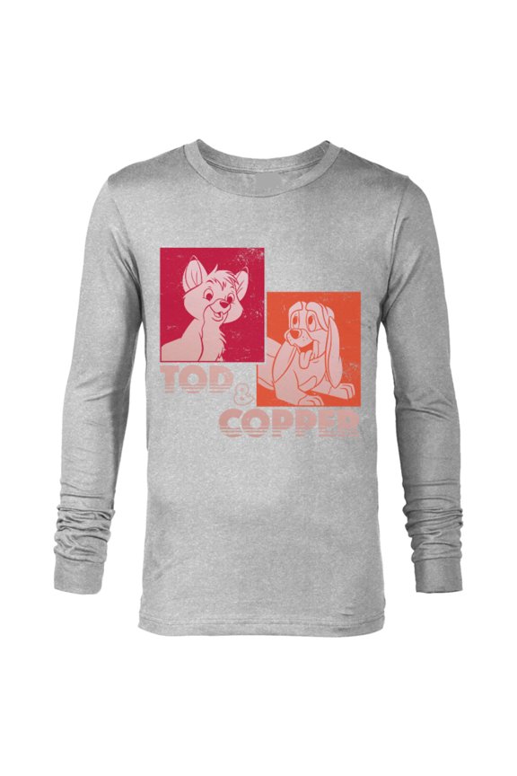 The Fox and the Hound Tod & Copper Retro - Long Sleeve T-Shirt for Men -Customized-Athletic Heather