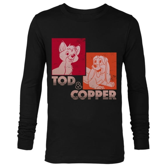 Disney The Fox and the Hound Tod & Copper Retro - Long Sleeve T-Shirt for Men -Customized-Black