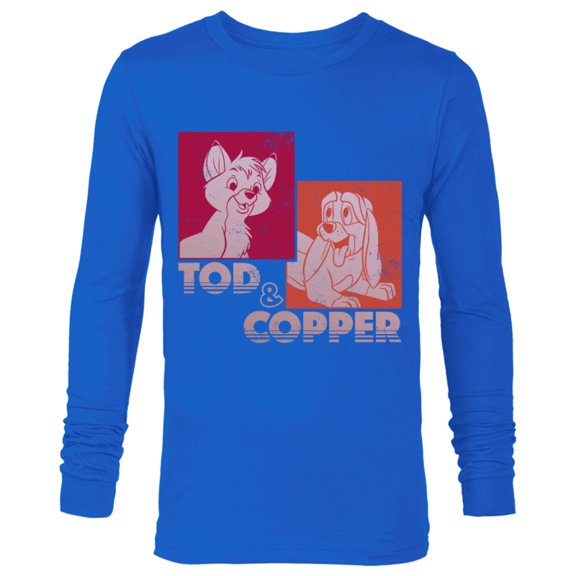 Disney The Fox and the Hound Tod & Copper Retro - Long Sleeve T-Shirt for Men -Customized-Royal