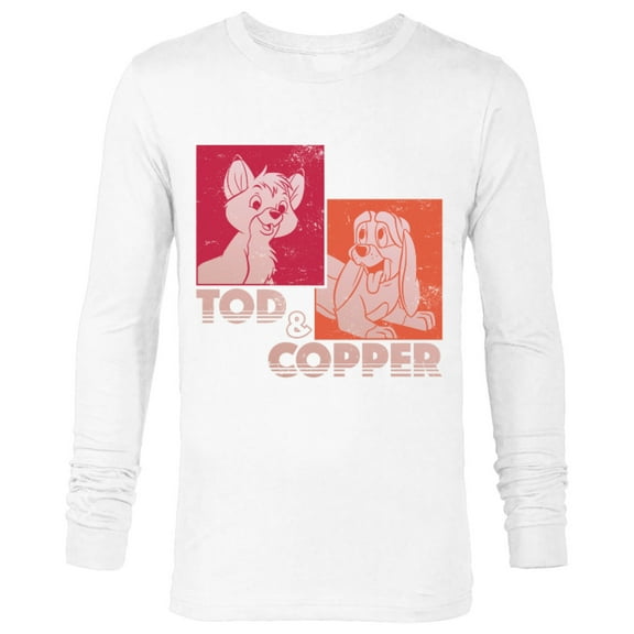 Disney The Fox and the Hound Tod & Copper Retro - Long Sleeve T-Shirt for Men -Customized-White