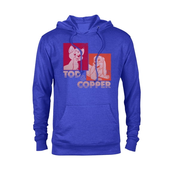 Disney The Fox and the Hound Tod & Copper Retro - Pullover Hoodie for Adults -Customized-Royal Heather