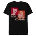 thumbnail image 1 of Disney The Fox and the Hound Tod & Copper Retro - Short Sleeve Blended T-Shirt for Adults -Customized-Black, 1 of 5