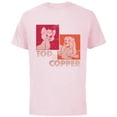 thumbnail image 1 of Disney The Fox and the Hound Tod & Copper Retro - Short Sleeve Cotton T-Shirt for Adults -Customized-Soft Pink, 1 of 5